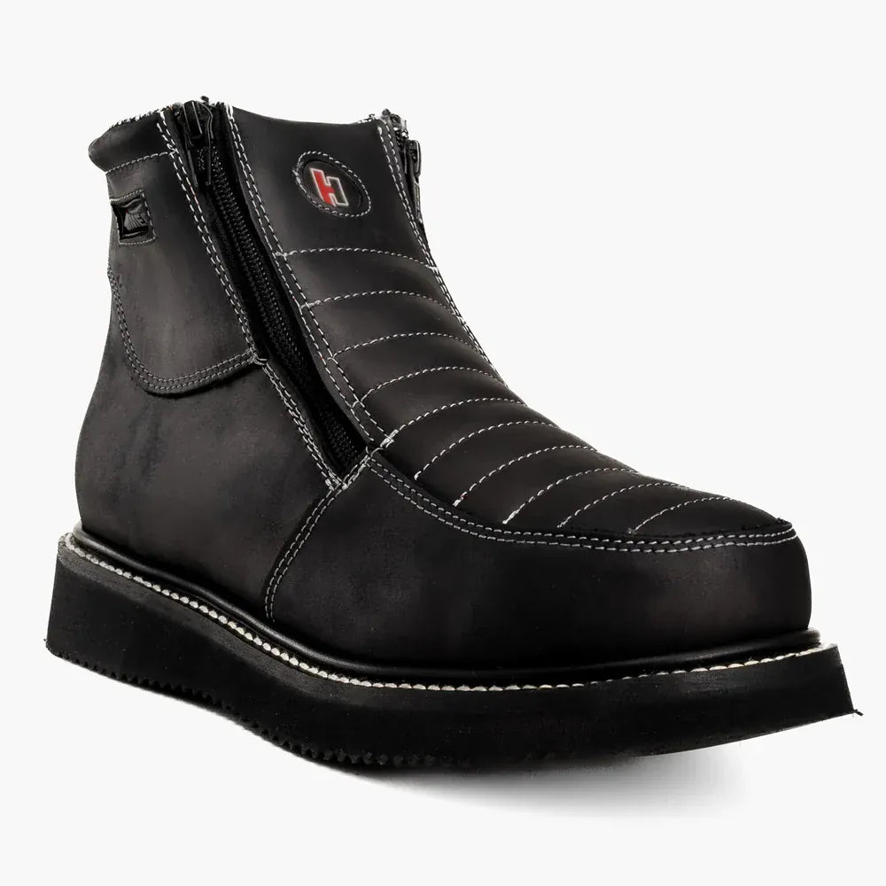 Joe Boots Boots Dual Zipper Comfort Wellington Sole Work Boots Black Color - Hammer Boots