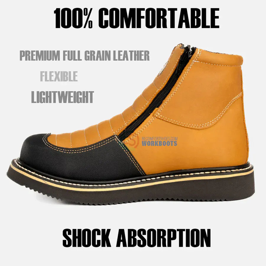 Joe Boots Boots Dual Zipper Comfort Work Boots Habanna Color - Hammer Boots