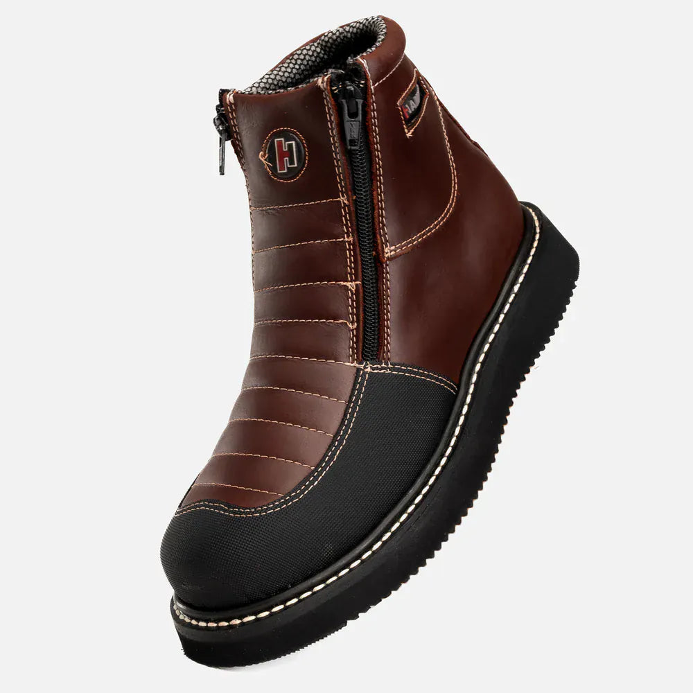 Joe Boots Boots Dual Zipper Comfort Work Boots Wine Color - Hammer Boots