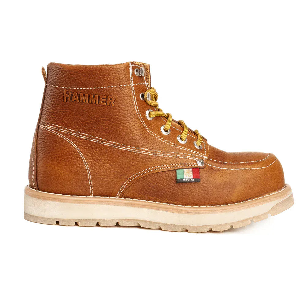 Joe Boots Boots Murphy 6" Leather Work Boots Doble Density Sole With MEX Flag Honey Color - Hammer Boots