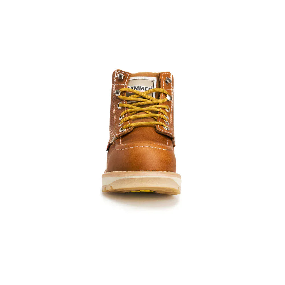Joe Boots Boots Murphy 6" Leather Work Boots Doble Density Sole With MEX Flag Honey Color - Hammer Boots