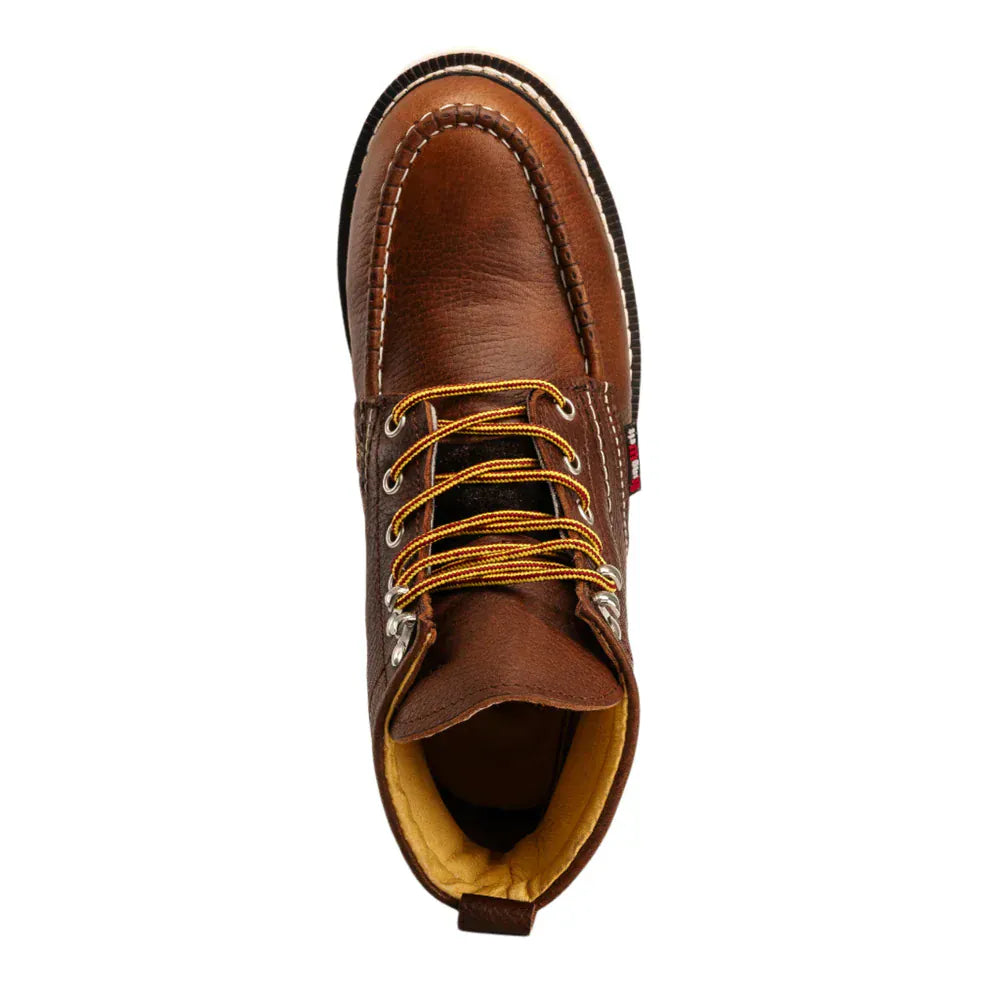 King Welt Boots Apache 6” Moc Toe Work Boots Premium Full-Grain Leather Dark Brown Color - King Welt