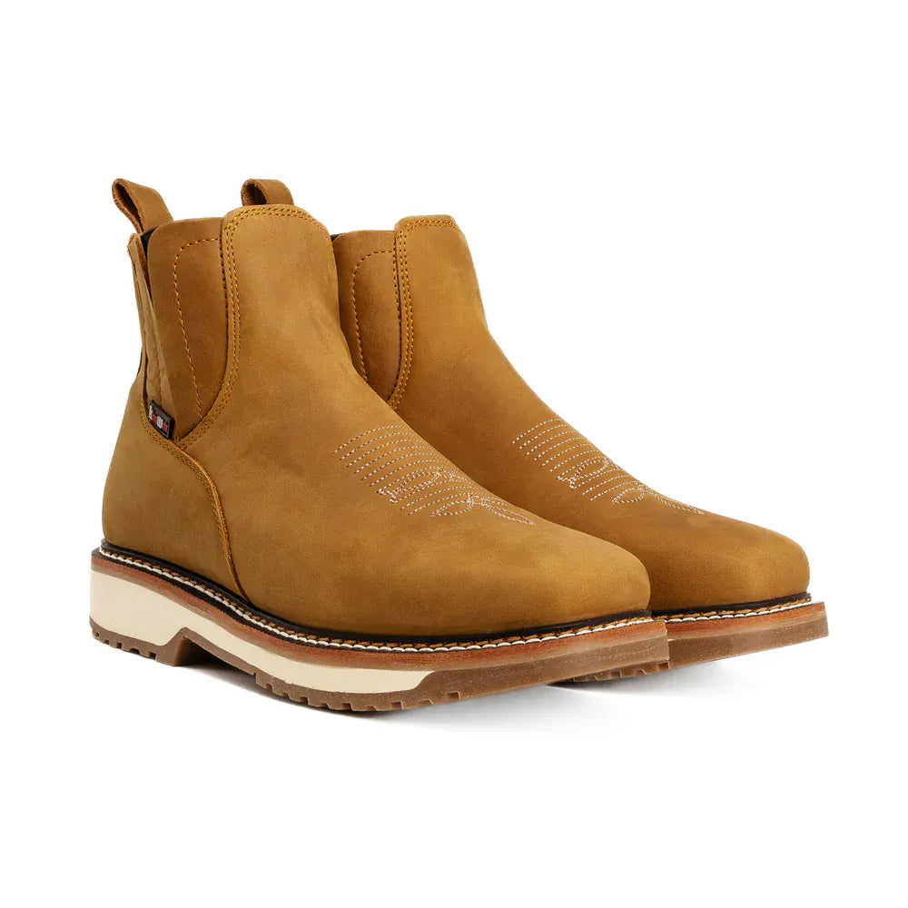 King Welt Boots Arizona 6" Pull Up Square Soft Toe Lightweight Work Boots Desert Color - King Welt