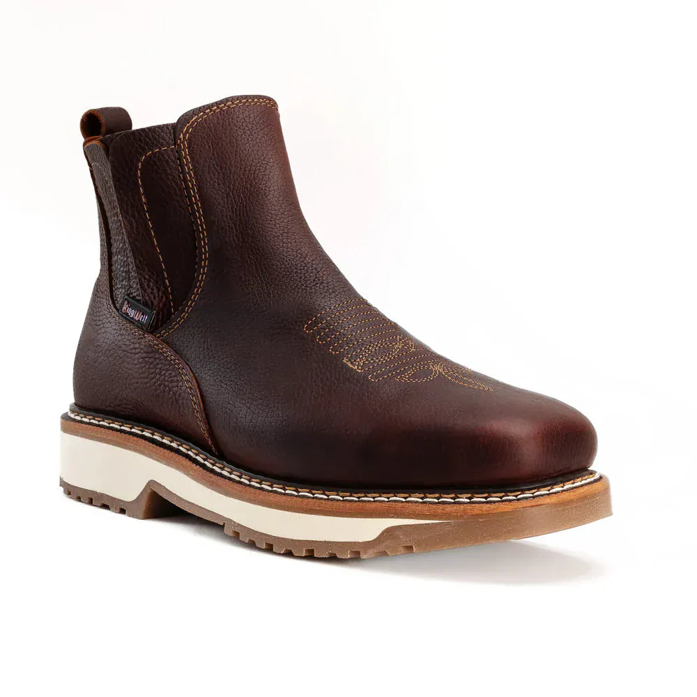 King Welt Boots Arizona 6" Pull Up Square Soft Toe Lightweight Work Boots Merlot Color - King Welt