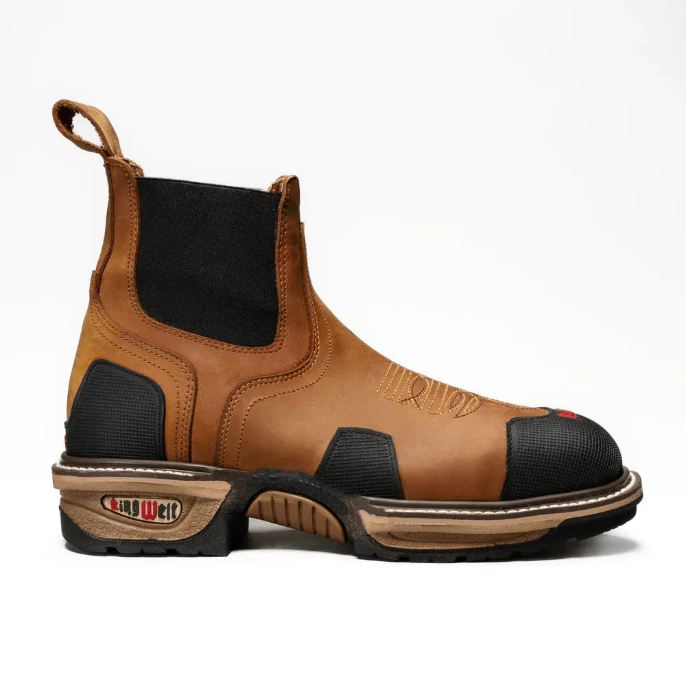 King Welt Boots Buffalo 6" Men's Western Work Boot with Masterguard Protection Tan Color - King Welt