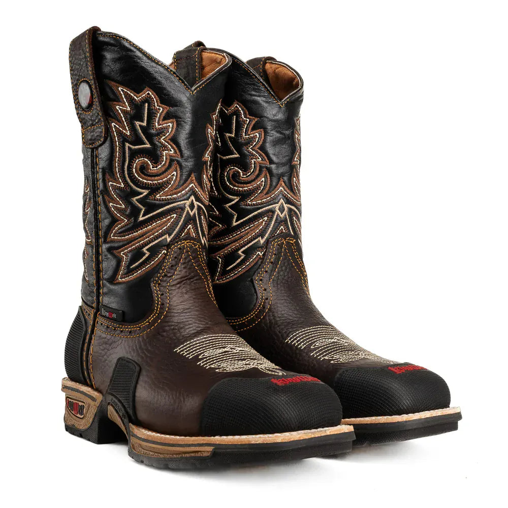 King Welt Boots Buffalo 9" Men's Western Work Boot with Masterguard Protection Brown Color - King Welt