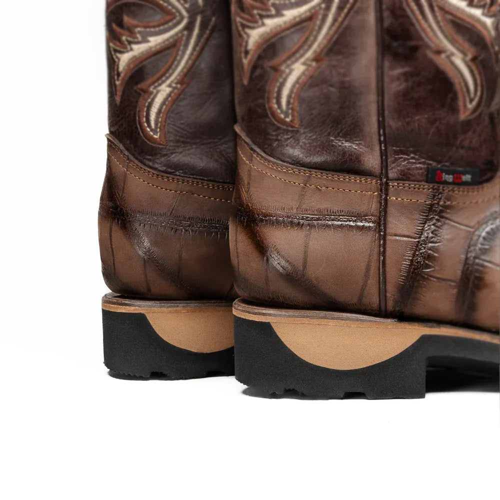 King Welt Boots Predator Pro Alligator 11' Work Boot Brown Color - King Welt
