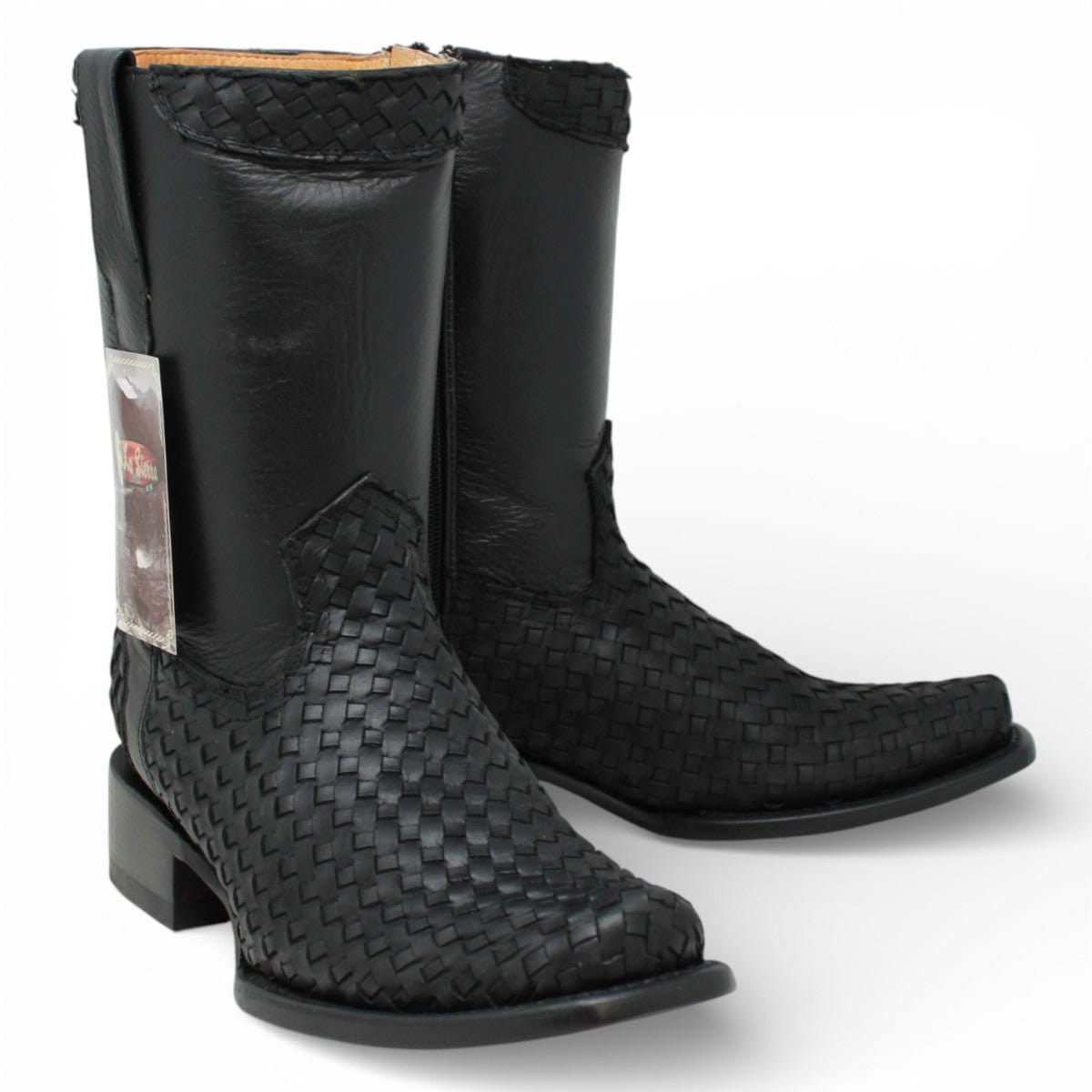 La Carreta Boots Black / 6 Men's Petatillo Genuine Leather Dubai Toe Boots - La Carreta