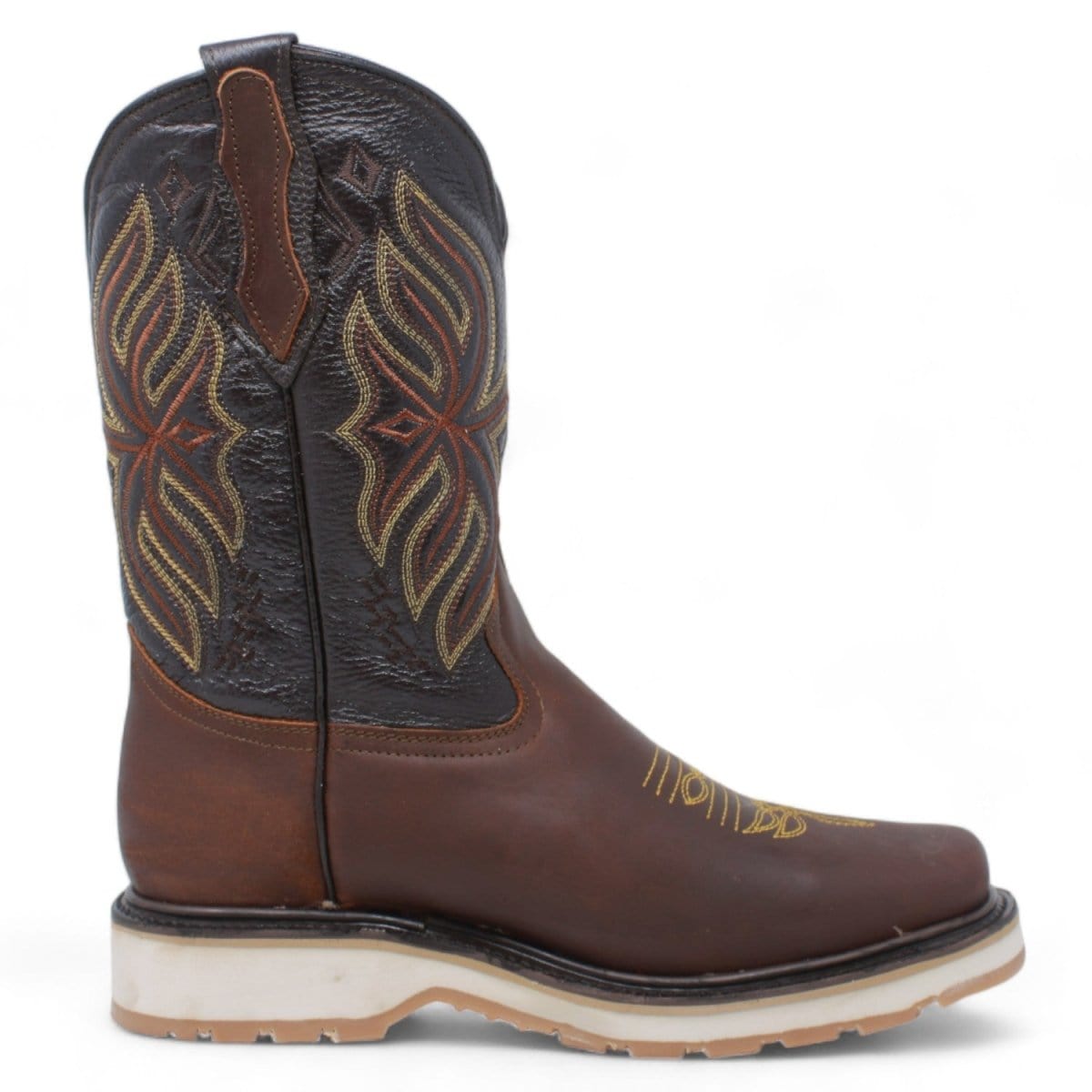La Carreta Square Toe Work Boot Double Density Brown Caoba - Pair Right Side View