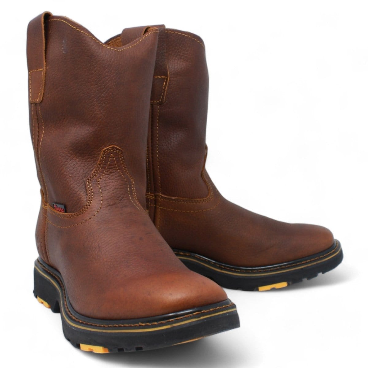 La Carreta Square Toe Rupper Work Boots Rubber Sole B33 Oak - Pair Side View