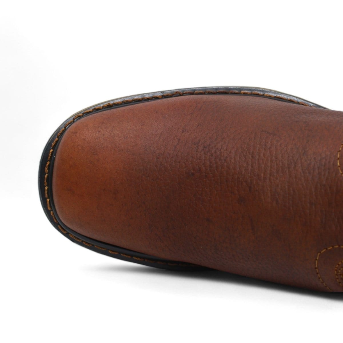 La Carreta Square Toe Rupper Work Boots Rubber Sole B33 Oak - Toe View
