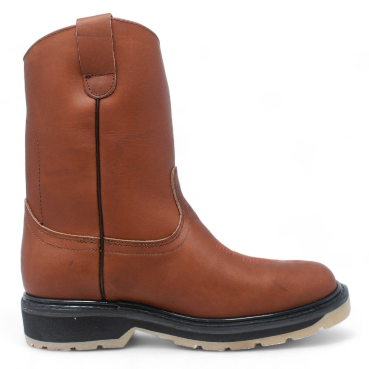 La Carreta Square Toe Work Boot Rubber Sole Gold - Right Side View