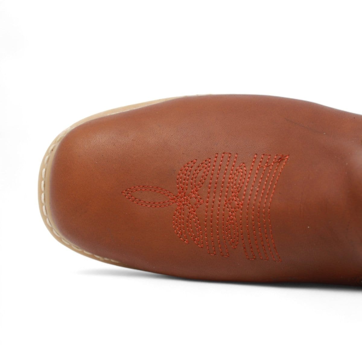 La Carreta Short Square Toe Work Boot Rubber Sole Gold - Toe View
