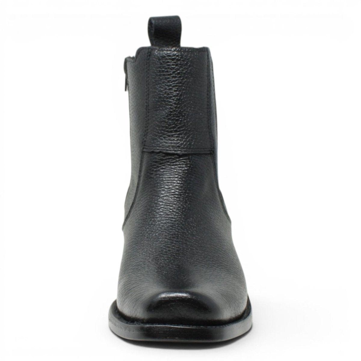 La Carreta Men's Genuine Leather Dubai Square Toe Ankle Boots - Black - Front View