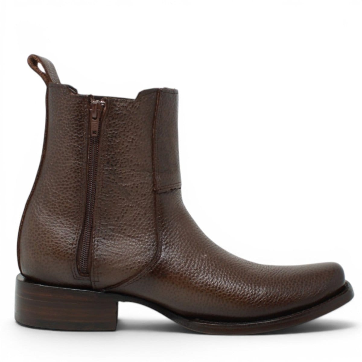 La Carreta Men's Genuine Leather Dubai Square Toe Ankle Boots - Brown - Right Side View