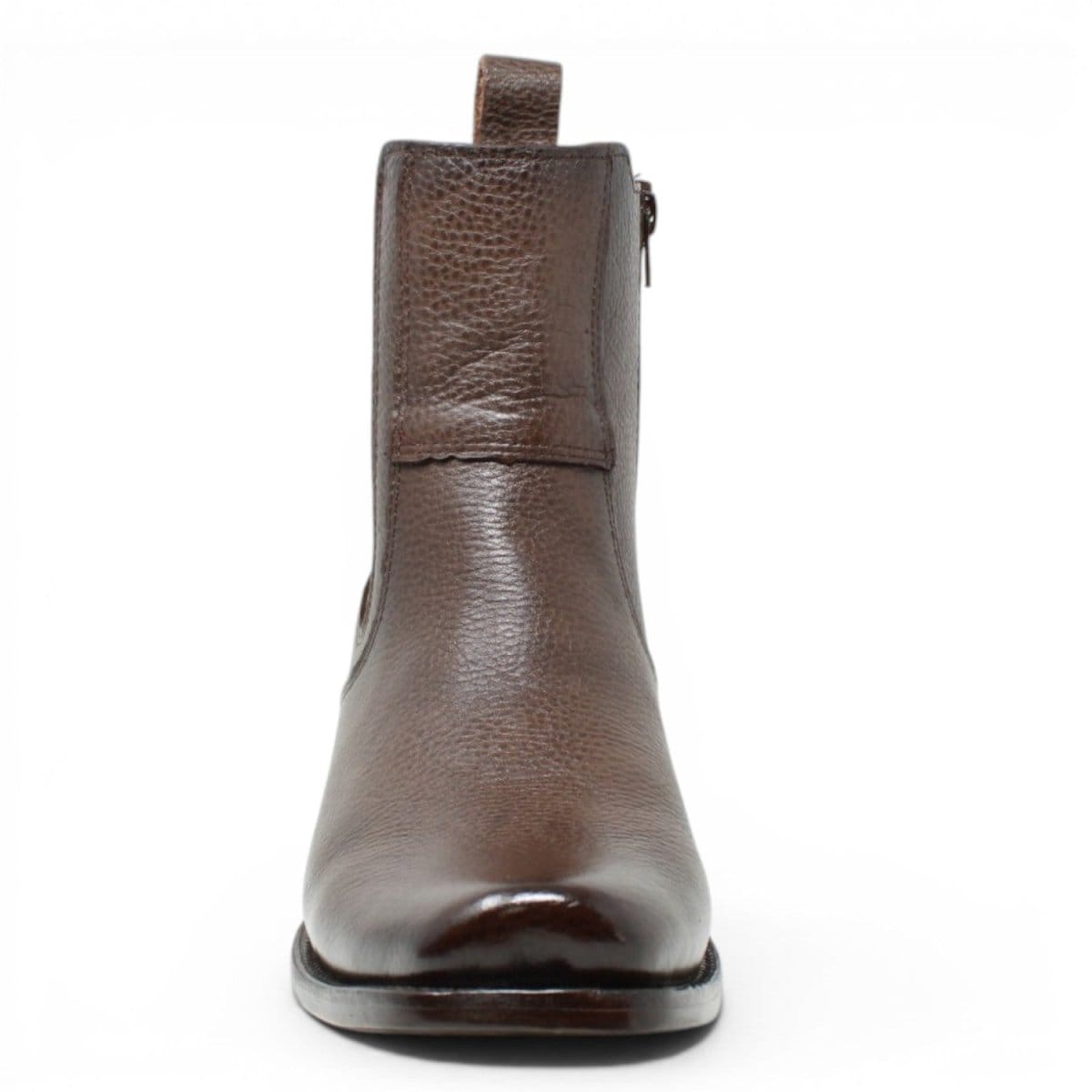 La Carreta Men's Genuine Leather Dubai Square Toe Ankle Boots - Brown - Front View