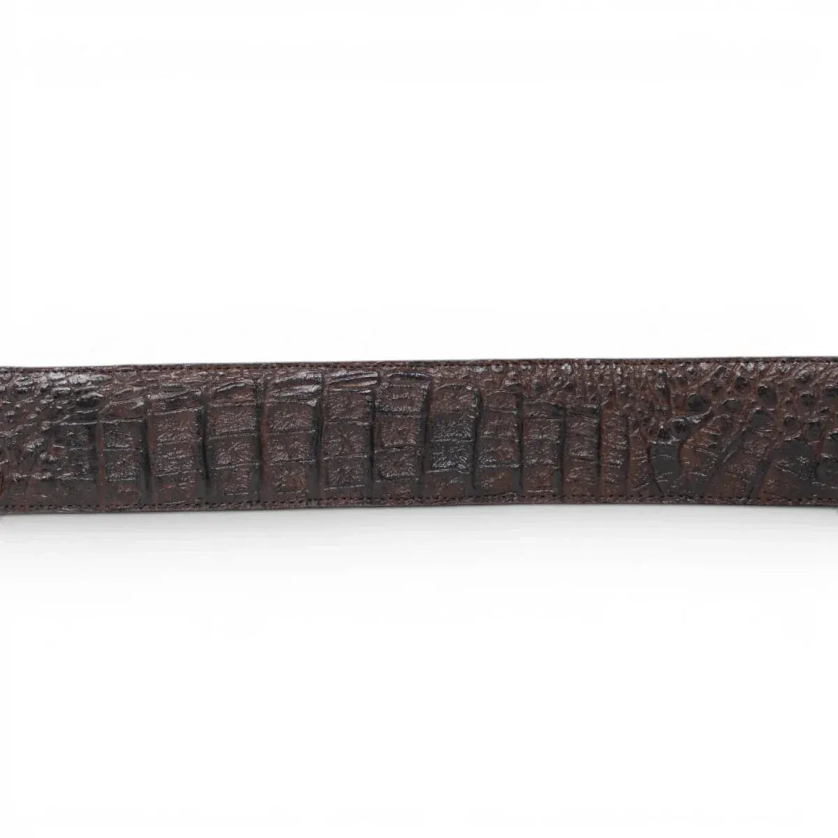 La Carreta Men´s Caiman Print Metal Buckle Western Belt - Brown - Belt View