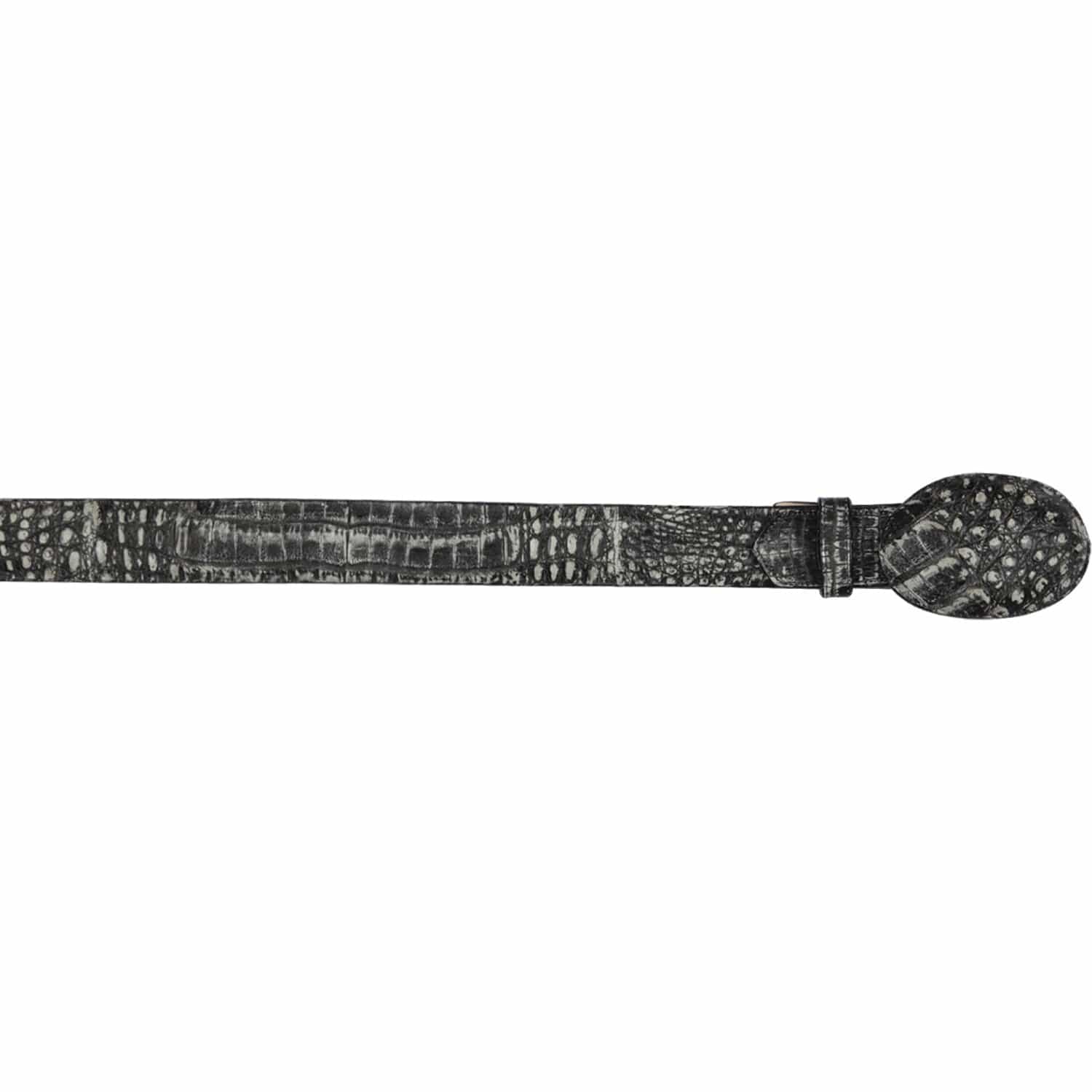 Genuine Caiman Belly Skin Cowboy Belt Sahara Black Color - Los Altos Boots
