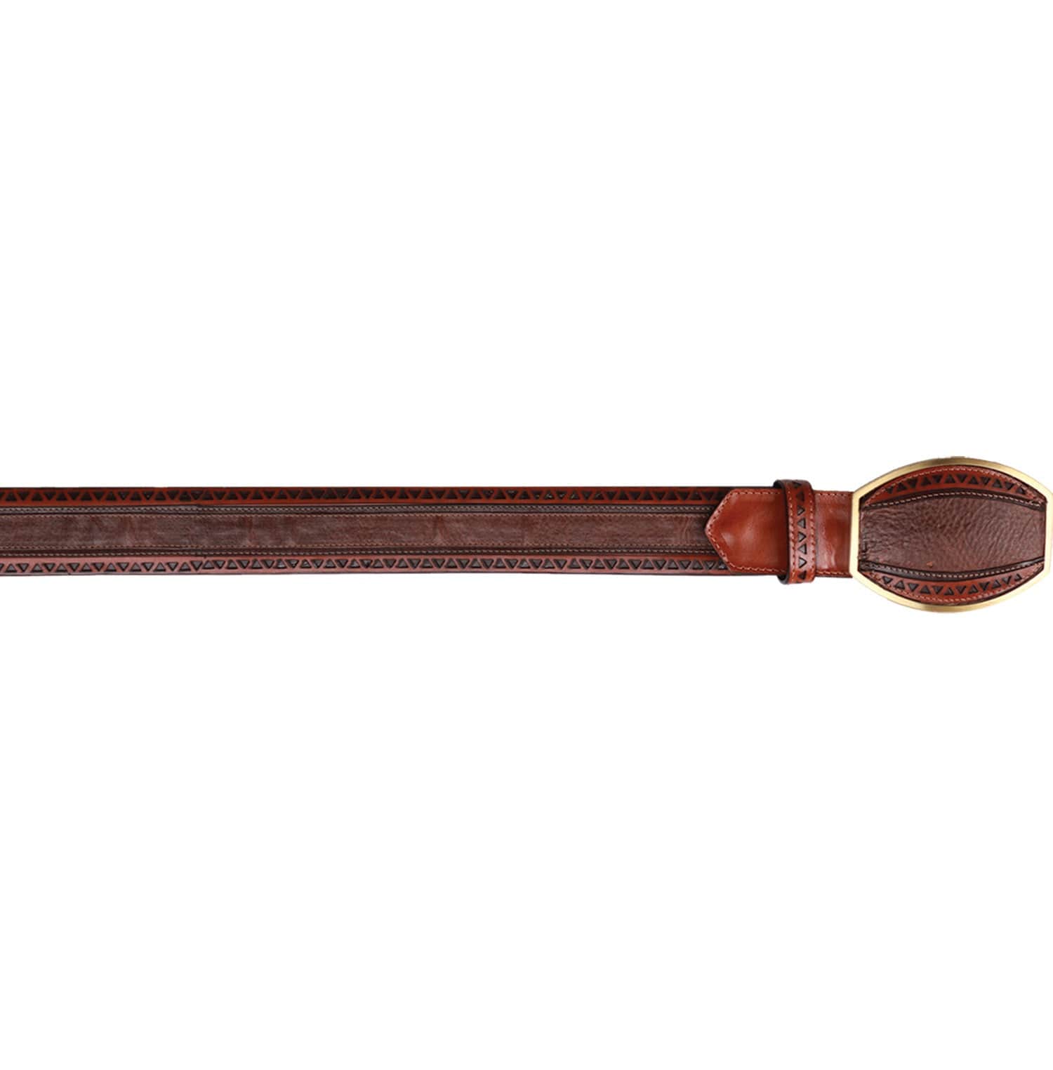 Genuine Rage Leather Laser Design Casual Belt Honey Color - Los Altos Boots