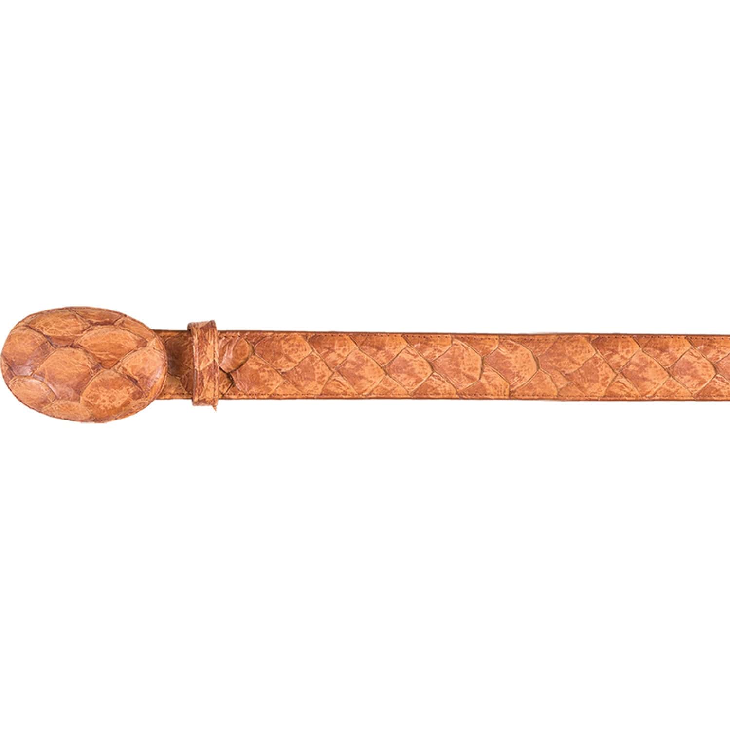 Genuine Piraruccu Skin Cowboy Belt Matte Cognac Color - Los Altos Boots