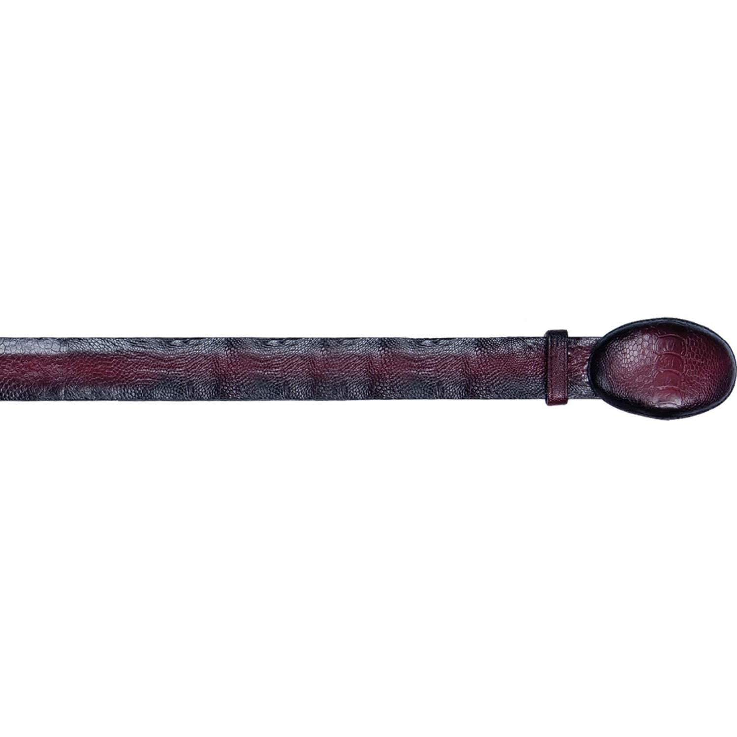 Genuine Ostrich Leg Skin Cowboy Belt Faded Burgundy Color - Los Altos Boots