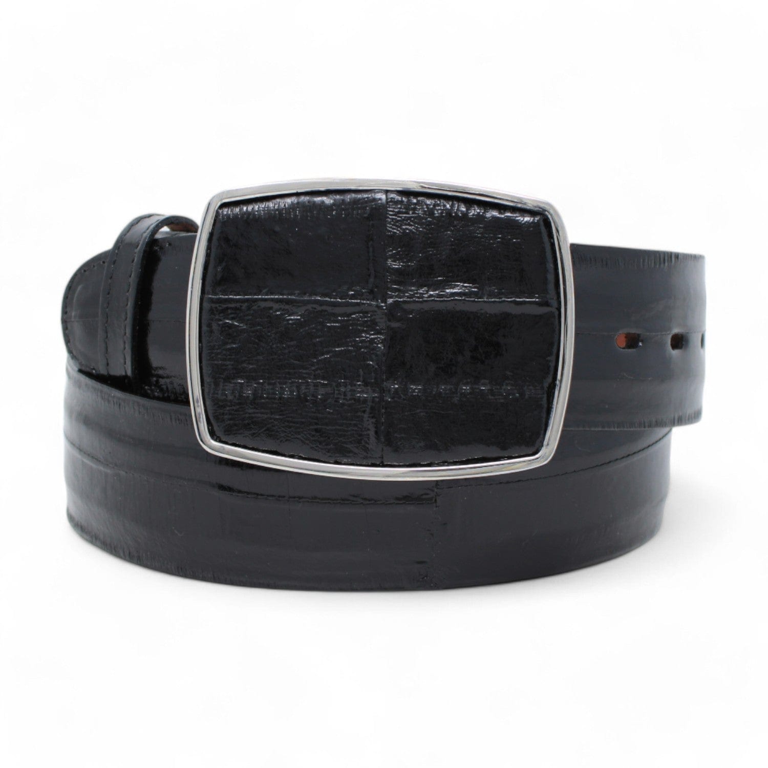 Genuine Eel Skin Cowboy Belt Black Color - Los Altos Boots