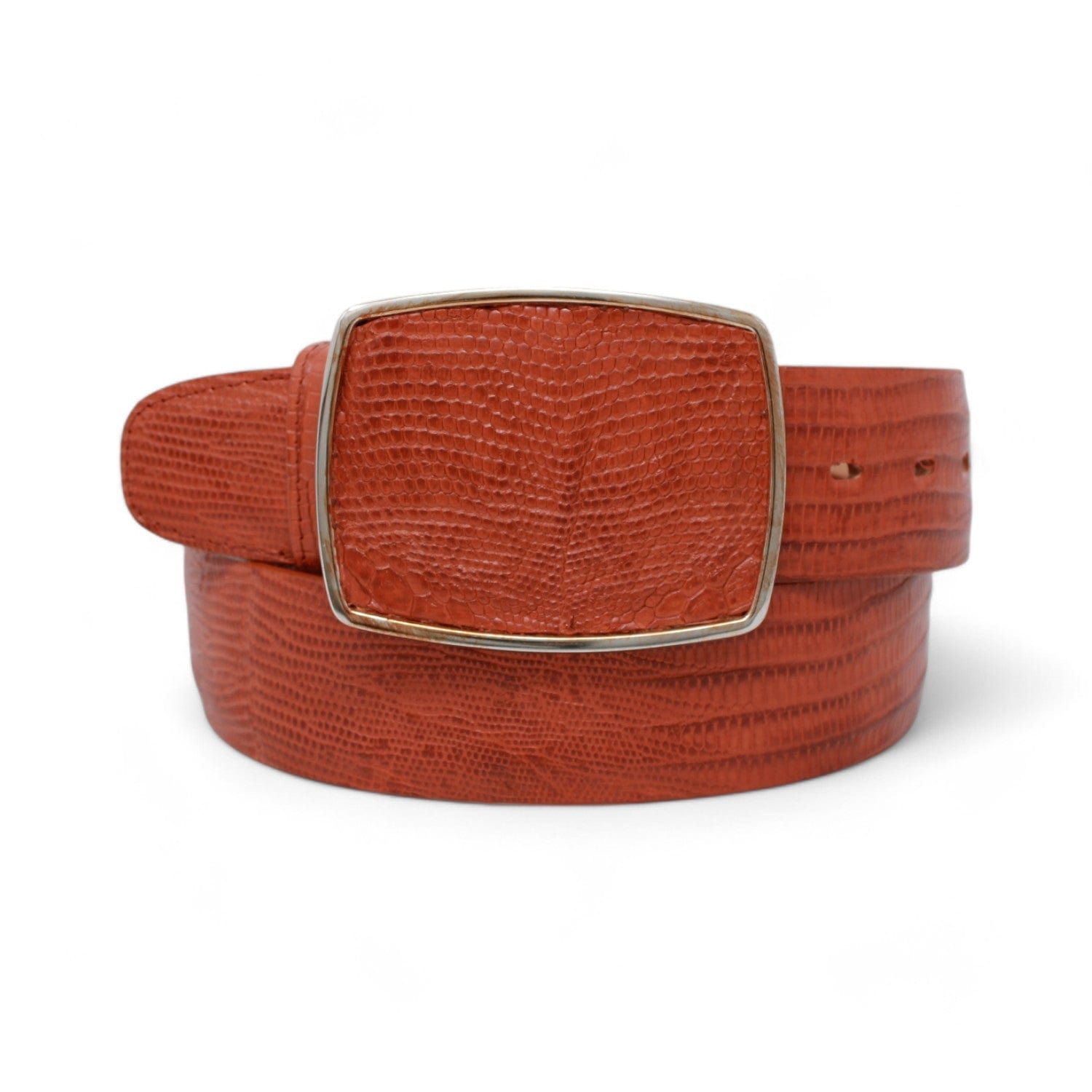 Genuine Teju Lizard Skin Cowboy Belt Cognac Color - Los Altos Boots