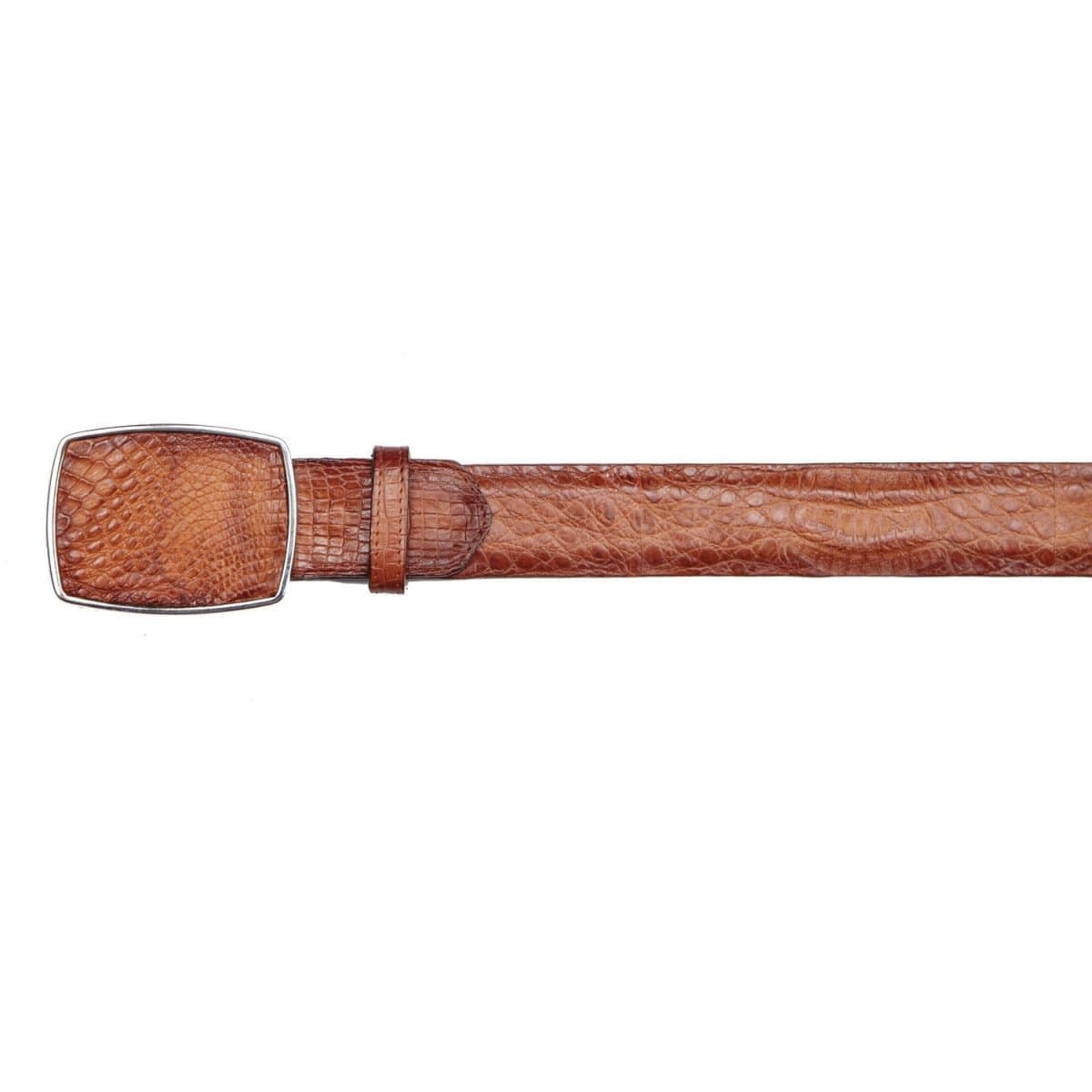Los Altos Boots Belts Genuine Caiman Belly Skin Cowboy Belt Faded Cognac Color - Los Altos Boots