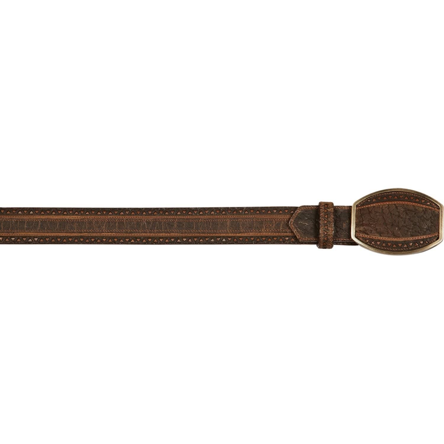 Los Altos Boots Belts Genuine Nobuck Leather Laser Design Casual Belt Burgundy Color - Los Altos Boots