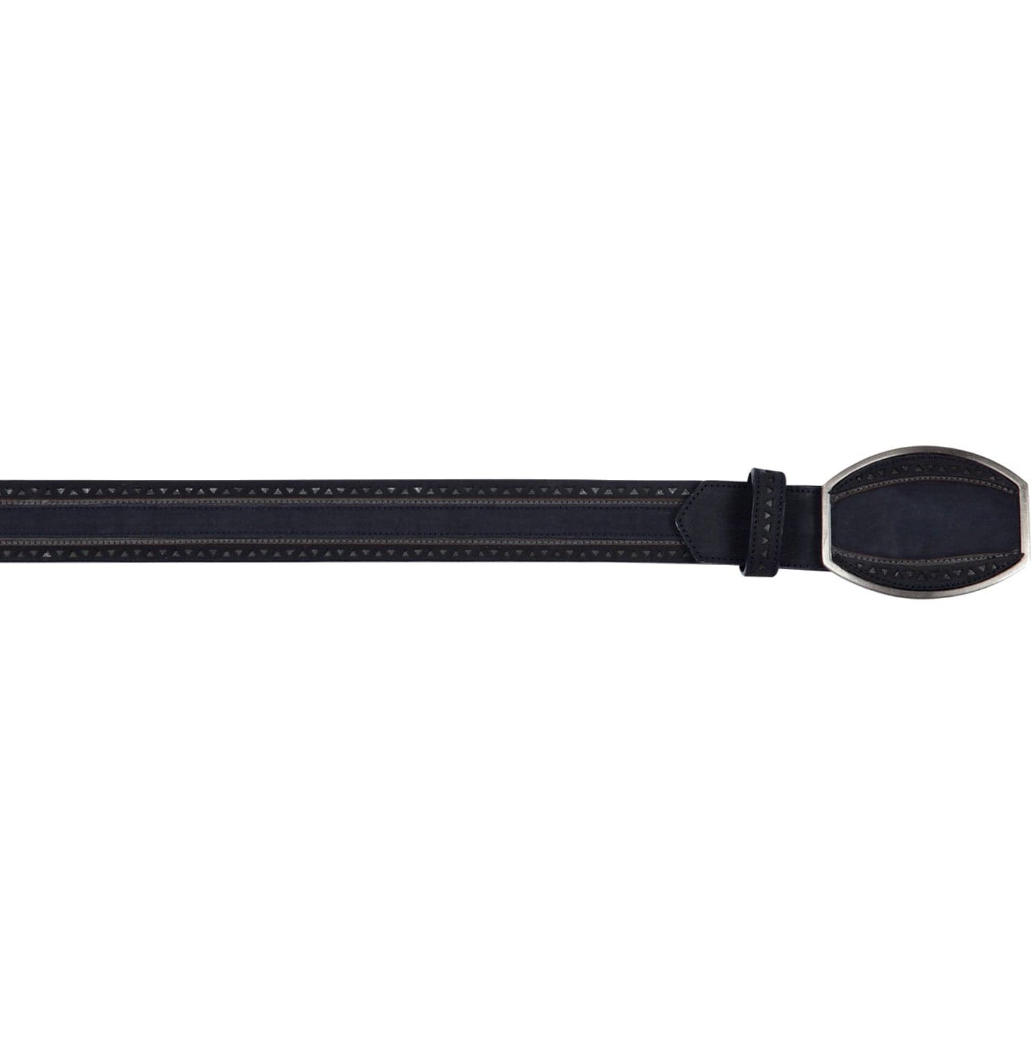 Los Altos Boots Belts Genuine Nobuck Leather Laser Design Casual Belt Navy Blue Color - Los Altos Boots