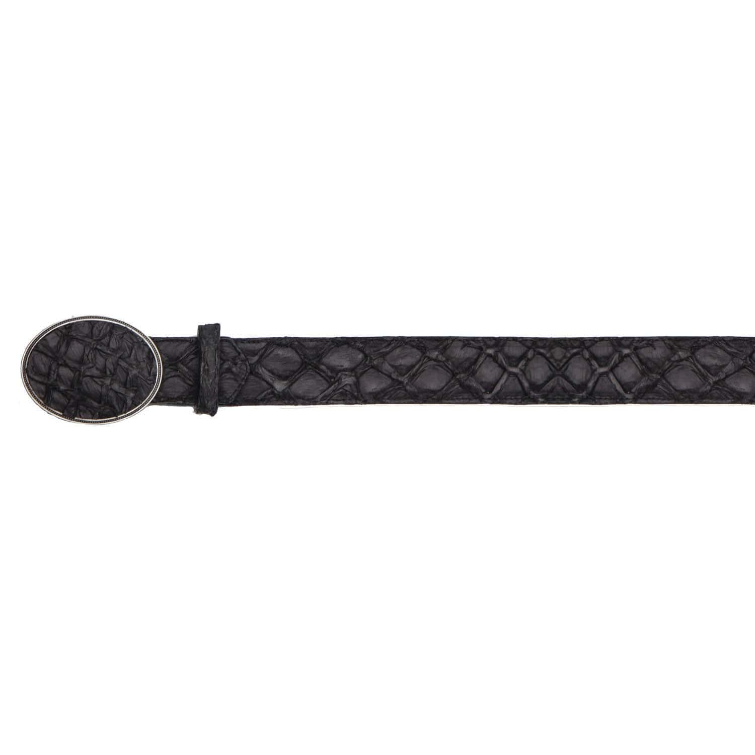 Los Altos Boots Belts Genuine Piraruccu Skin Cowboy Belt Matte Black Color - Los Altos Boots