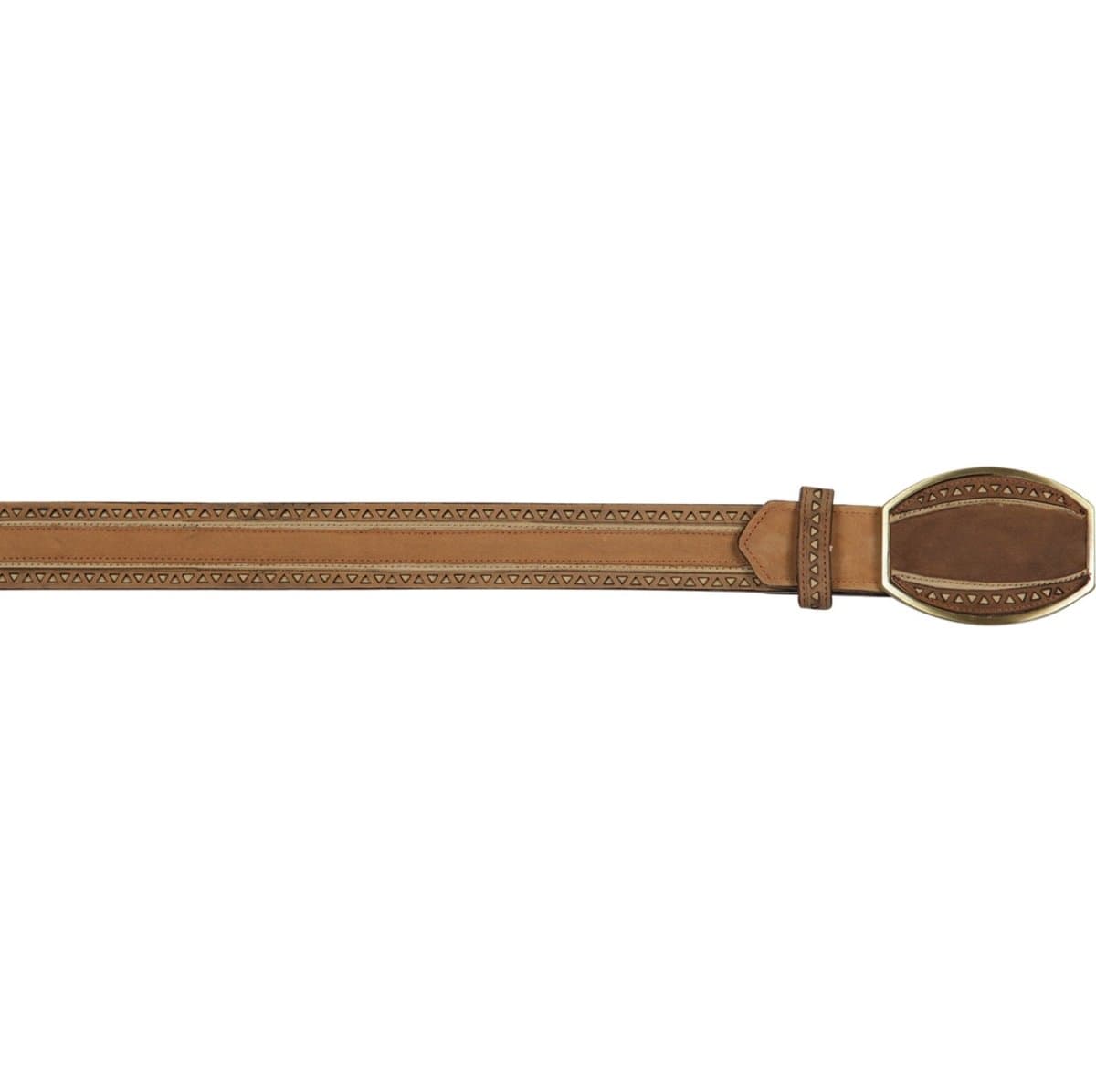 Genuine Crazy Leather Laser Design Casual Belt Tan Color - Los Altos Boots