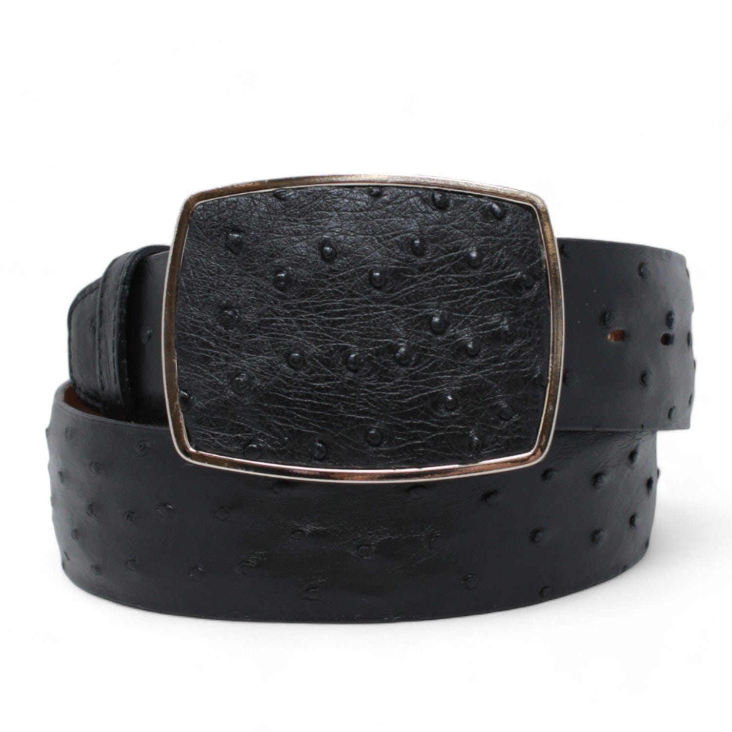 Genuine Ostrich Skin Cowboy Belt Black Color - Los Altos Boots
