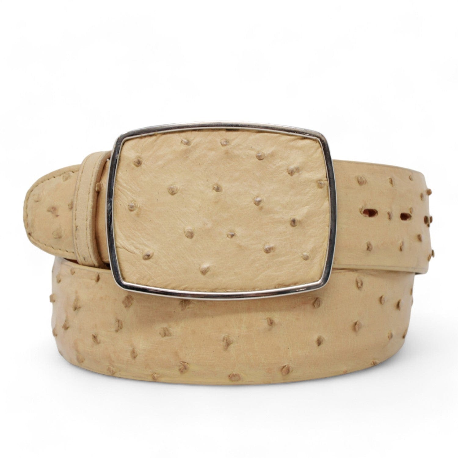 Genuine Ostrich Skin Cowboy Belt Oryx Color - Los Altos Boots