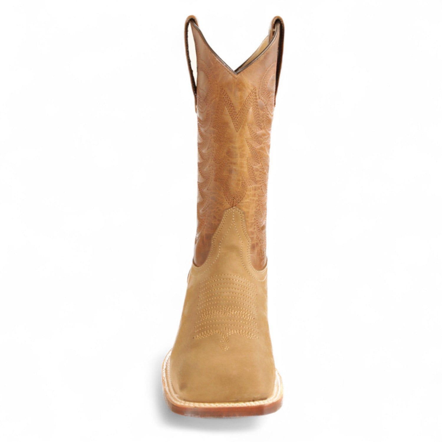 Los Altos Boots Boots Men's Genuine Nobuck Leather Texas Wide Square Toe Boots Taupe Color - Los Altos Boots