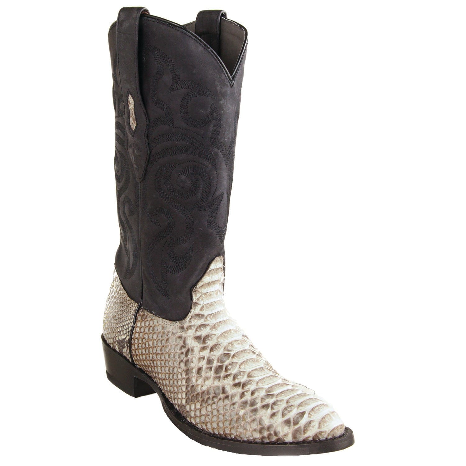 Los Altos Boots Boots Men's Genuine Python Round Toe Boots Nobuck Natural Color - Los Altos Boots