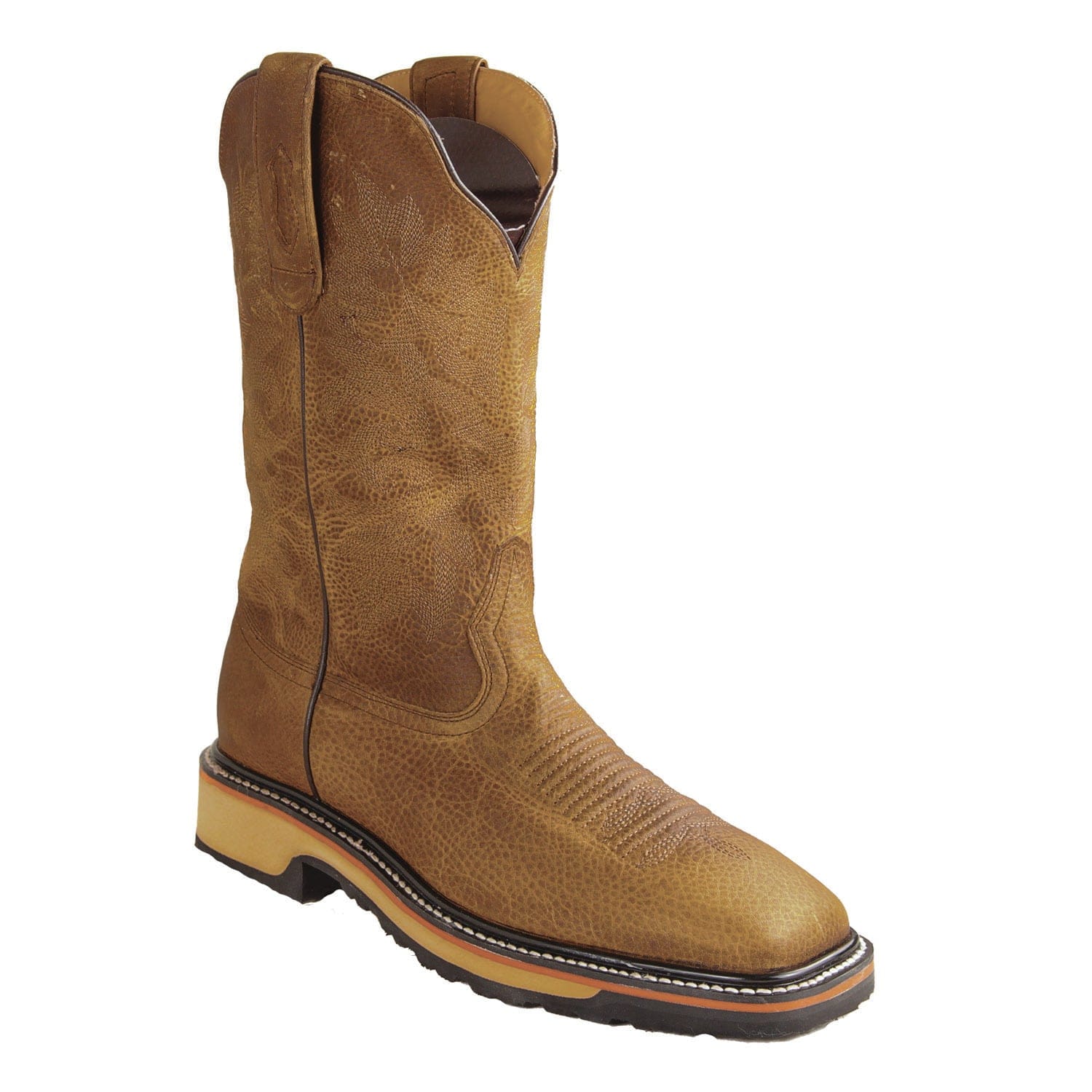 Los Altos Boots Boots Men's Genuine Rage Leather Rodeo Wide Square Toe Boots Honey Color - Los Altos Boots