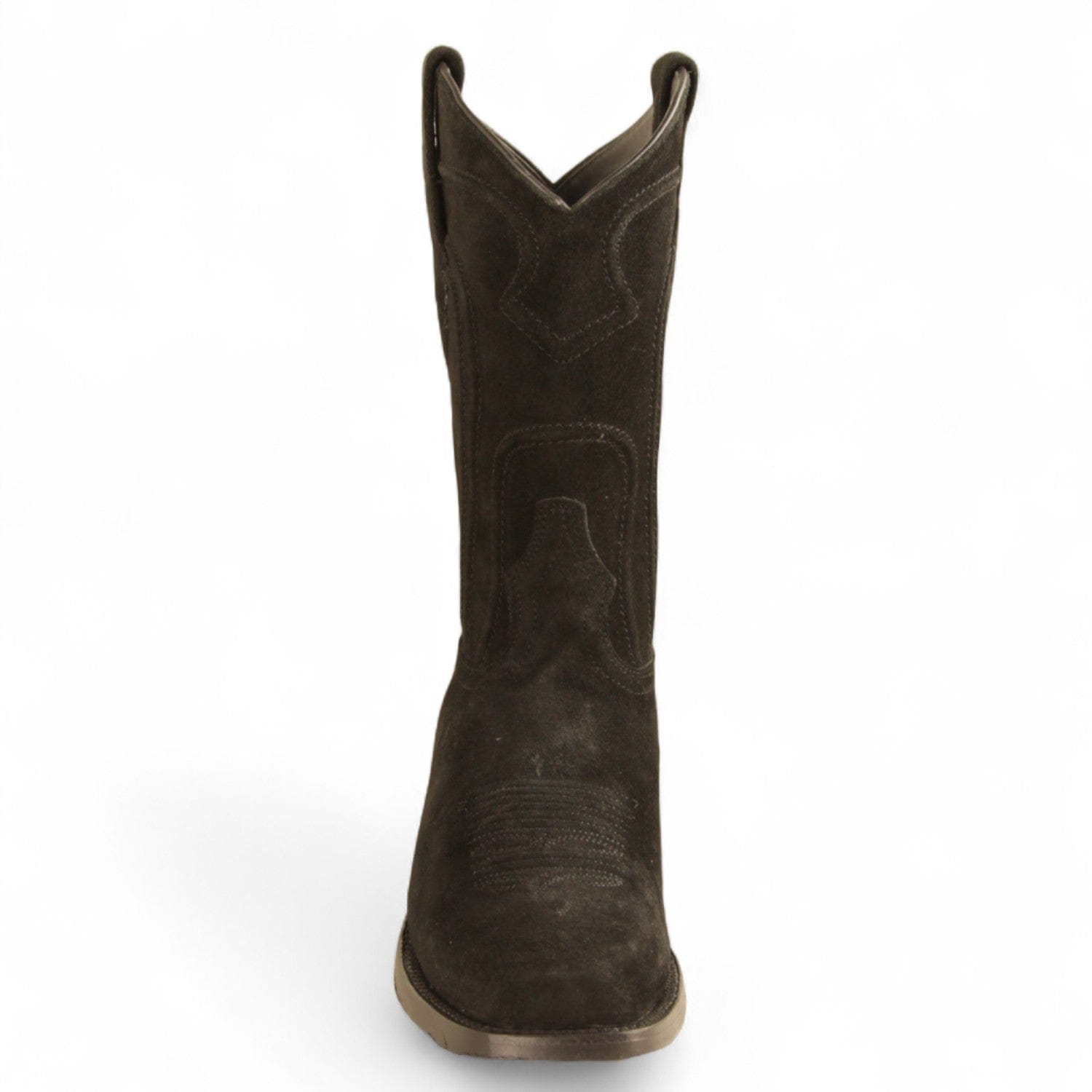 Los Altos Boots Boots Men's Genuine Suede Leather 7x Toe Boots Black Color - Los Altos Boots