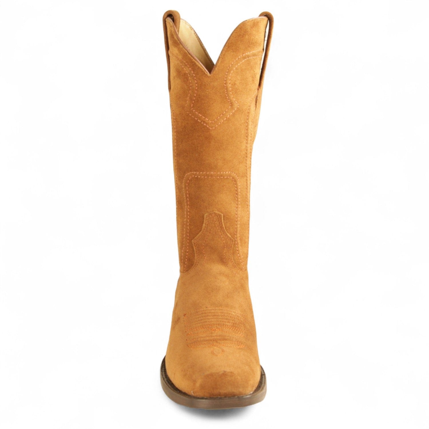 Los Altos Boots Boots Men's Genuine Suede Leather 7x Toe Boots Cognac Color - Los Altos Boots