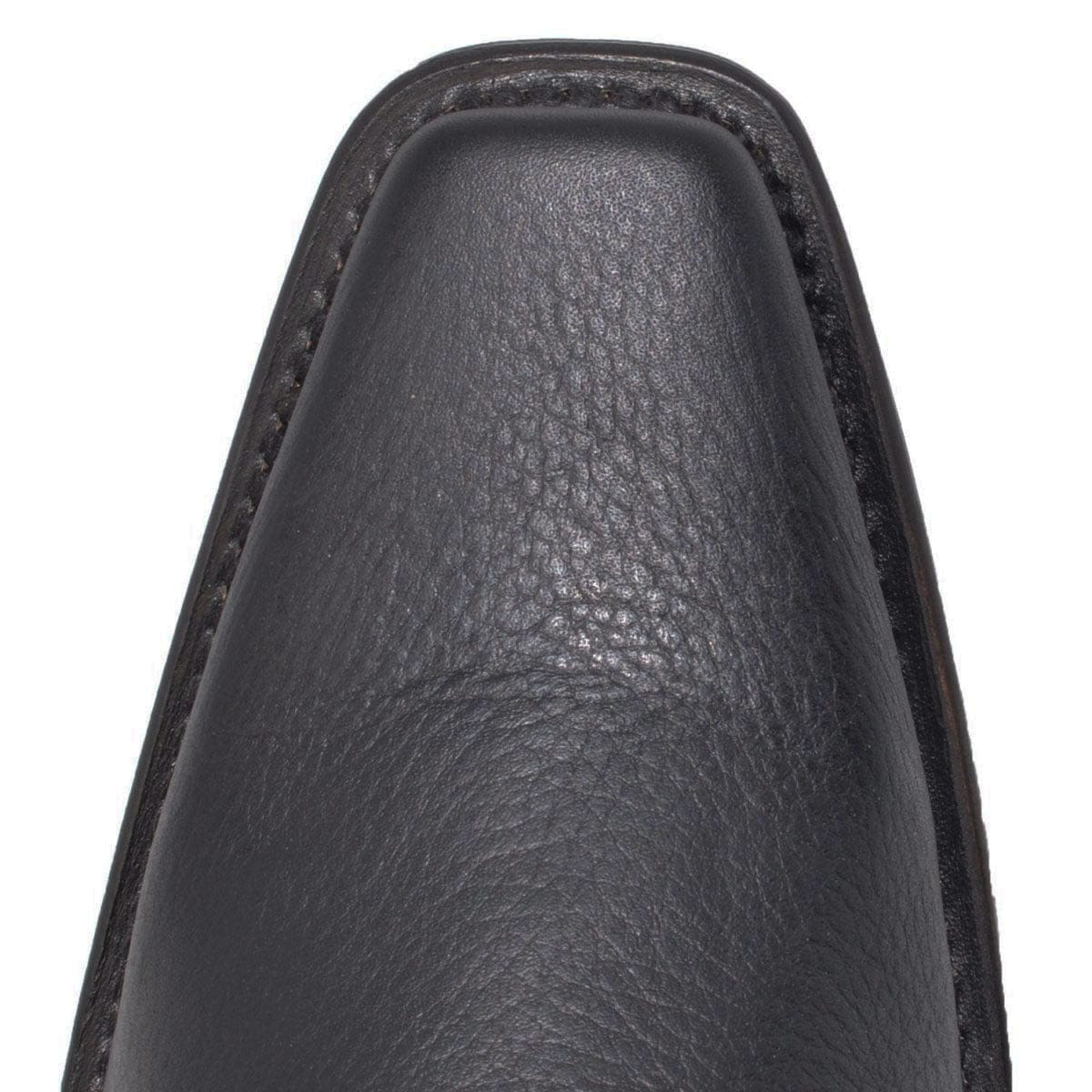 Western Genuine Grisly Leather European Square Toe Boots Black Color - Los Altos Boots