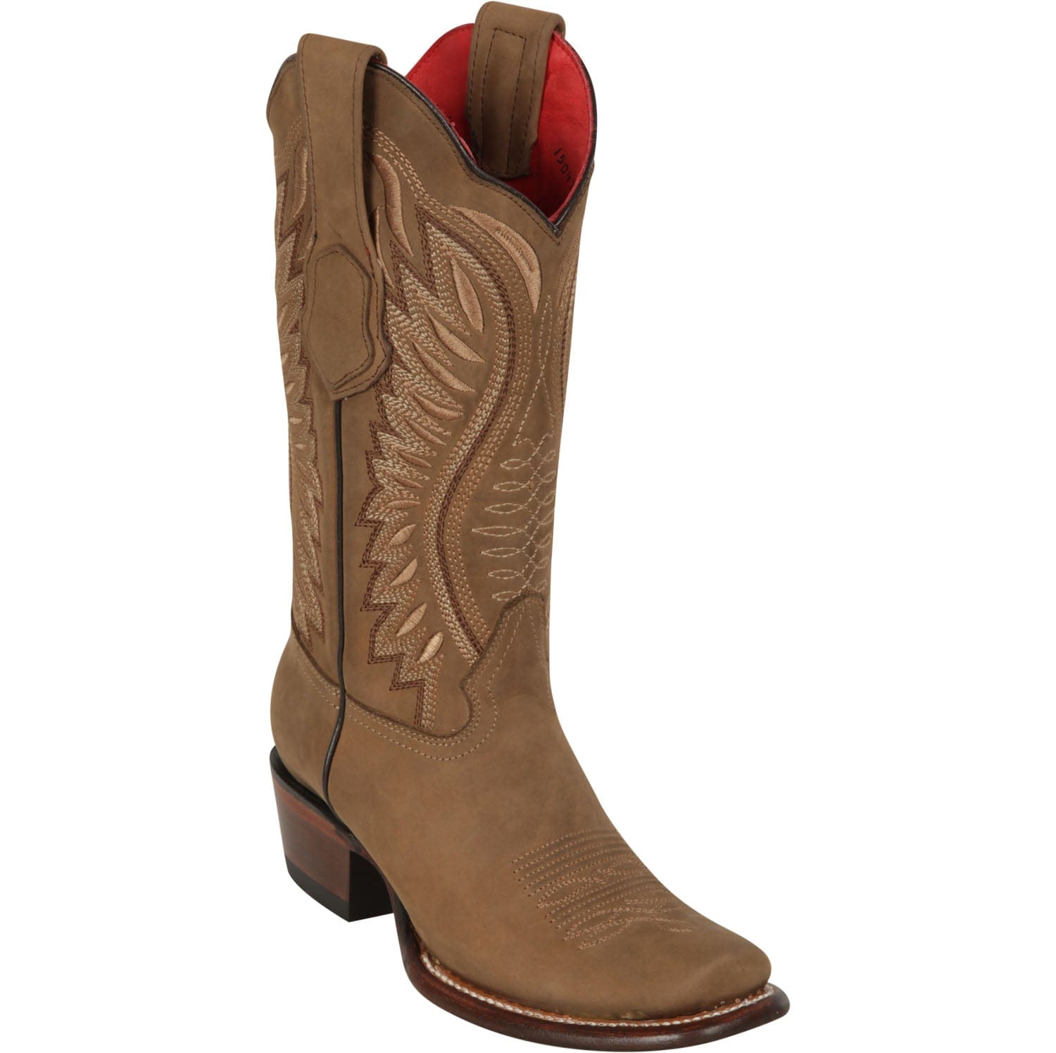 Los Altos Boots Boots Women's Genuine Crazy Leather Dubai Square Toe Boots Taupe Color - Los Altos Boots