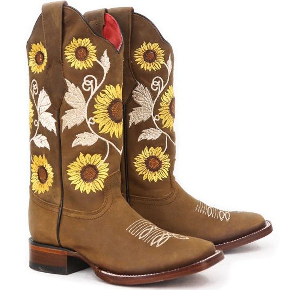 Los Altos Boots Boots Women's Genuine Leather Wide Square Toe Boots Tan Color - Los Altos Boots