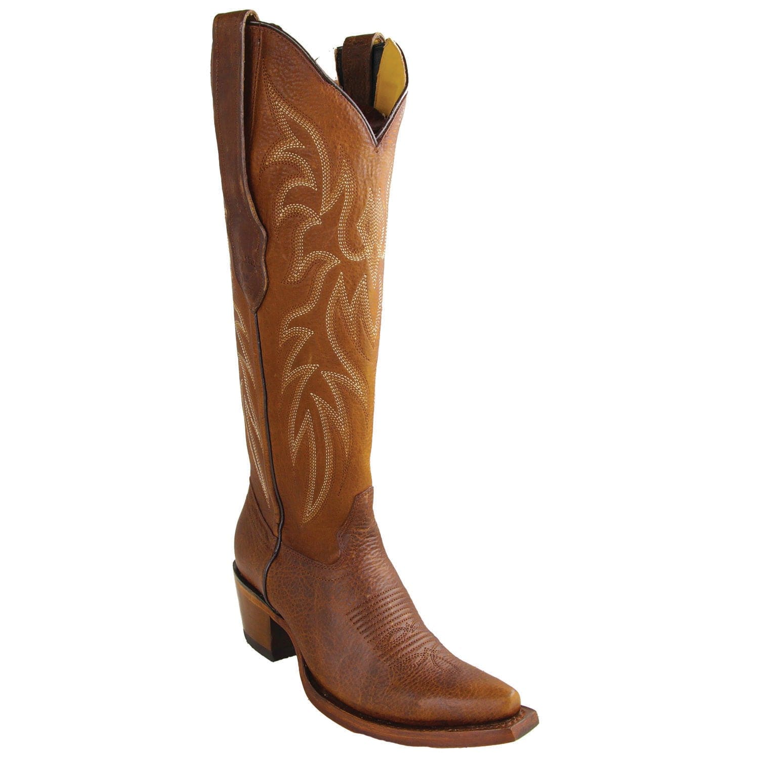 Los Altos Boots Boots Women's Genuine Rage Leather Snip Toe Tall Boots Walnut Color - Los Altos Boots