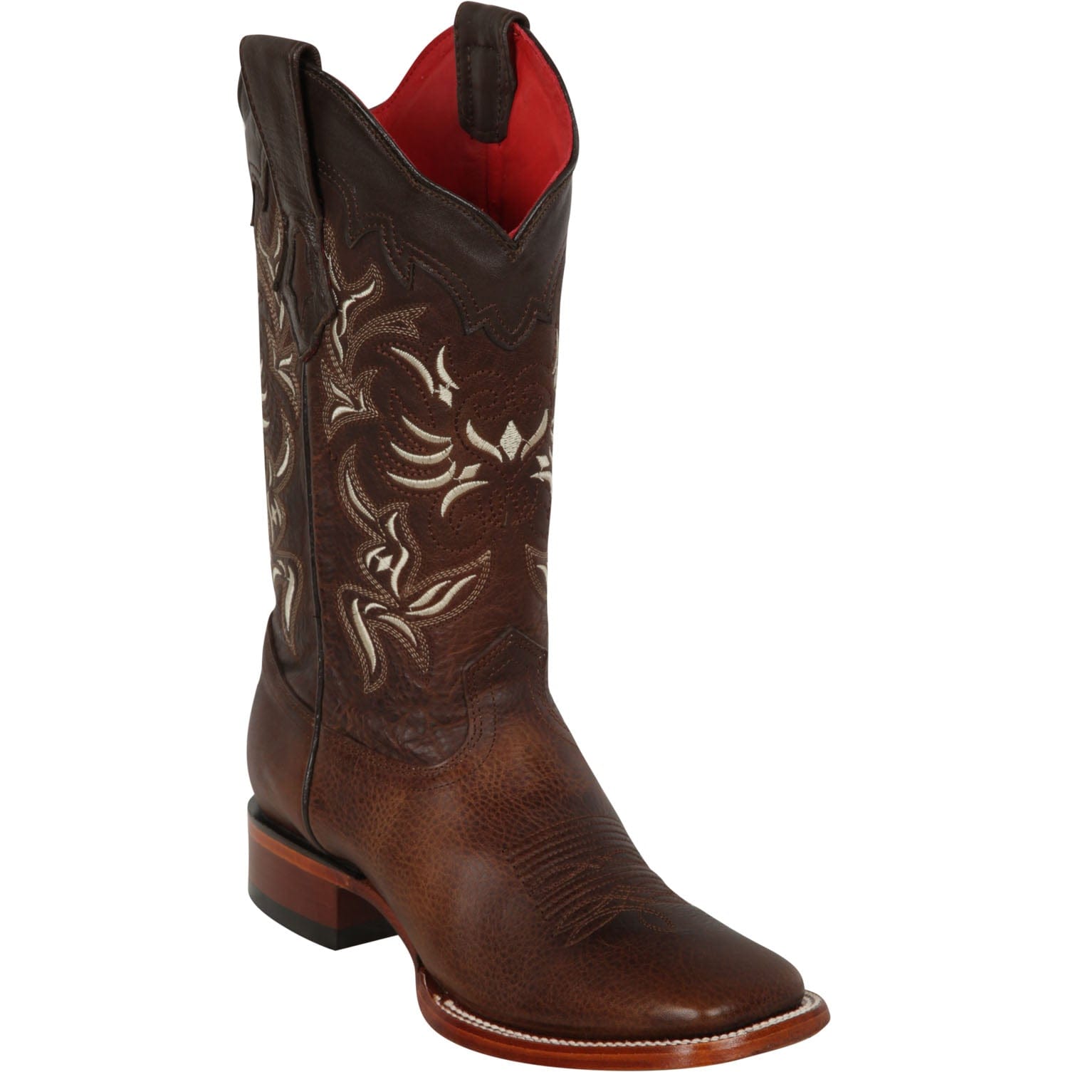 Los Altos Boots Boots Women's Genuine Rage Leather Wide Square Toe Boots Walnut Color - Los Altos Boots