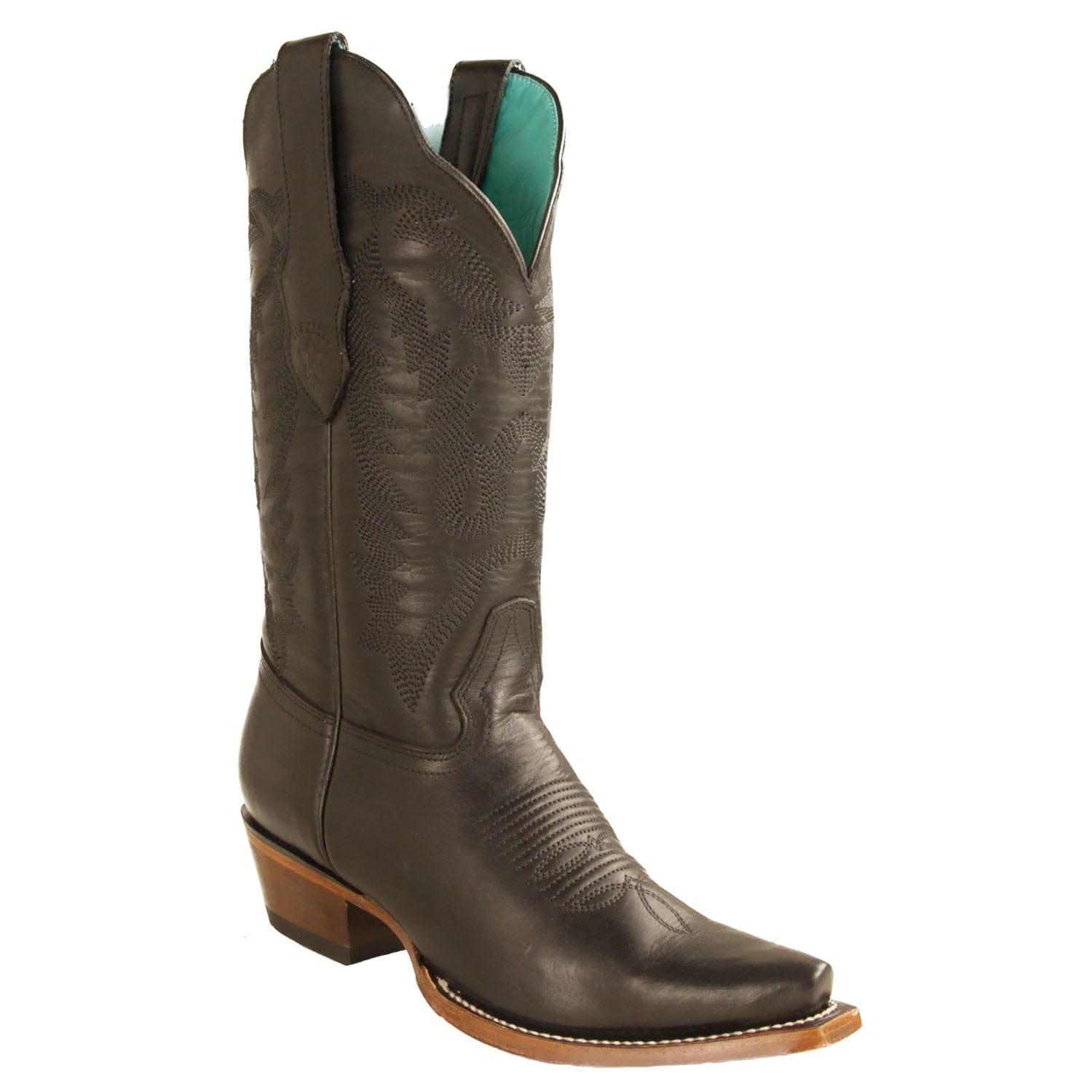Los Altos Boots Boots Women's Genuine Vergel Leather Snip Toe Boots Black Color - Los Altos Boots