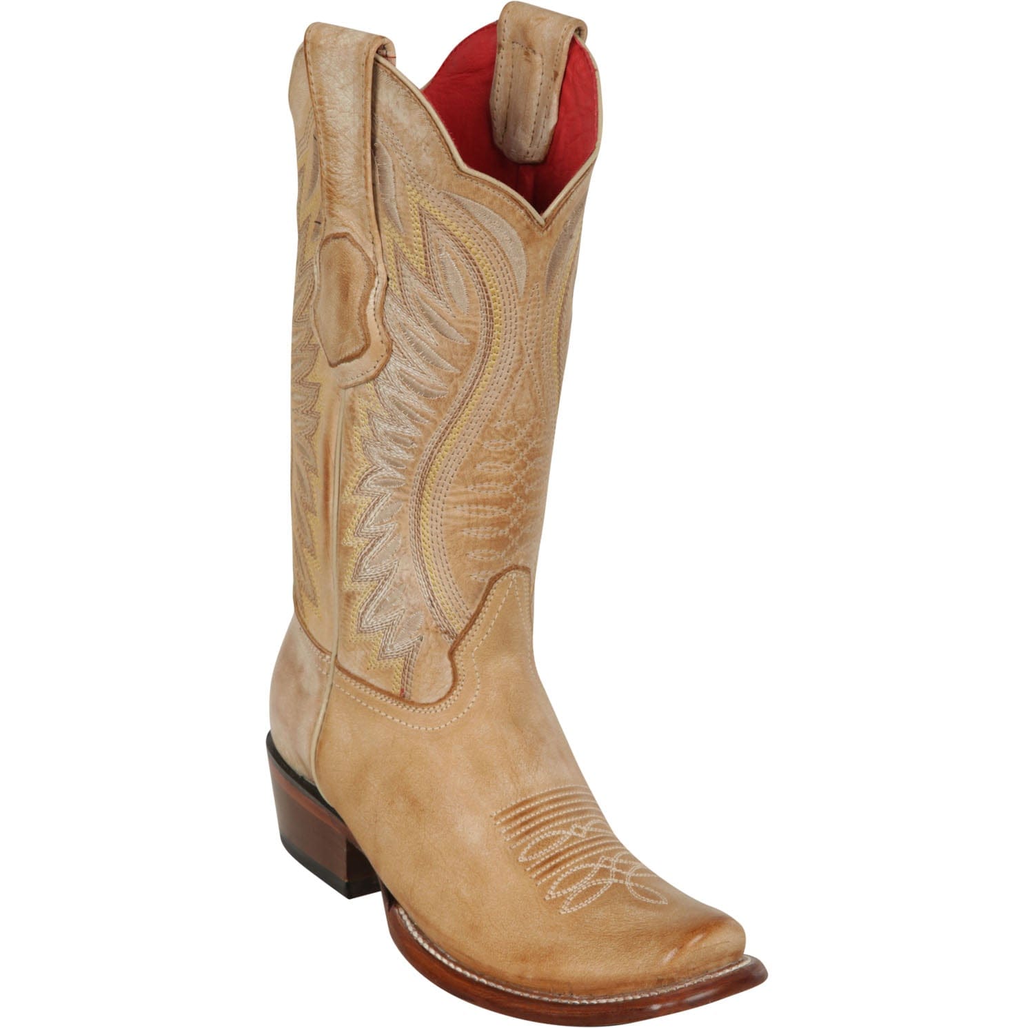 Los Altos Boots Boots Women's Genuine Vintage Leather Dubai Square Toe Boots Honey Color - Los Altos Boots