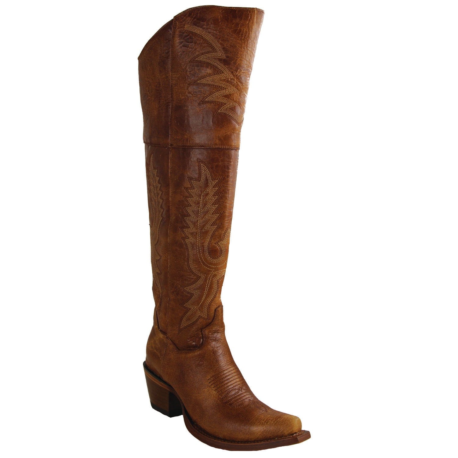 Los Altos Boots Boots Women's Genuine Volcano Leather Snip Toe Tall Boots Dark Brown Color - Los Altos Boots