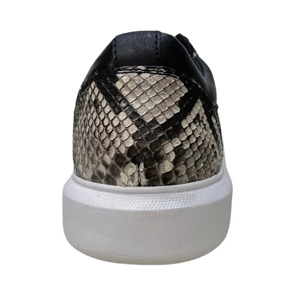 Men's Genuine Python Skin Sneaker Casual Shoe Natural Color - Los Altos Boots - Back View