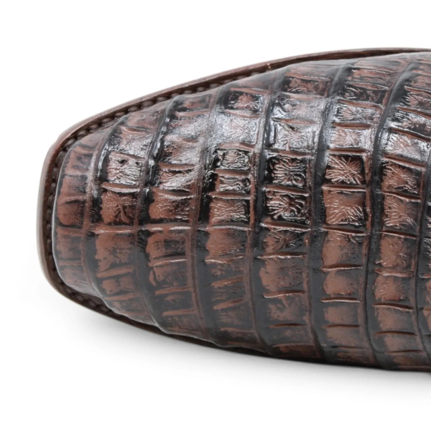 Quincy Boots Botines Quincy Men´s Caiman Belly Print Square Toe Dubai Short Boots with Zipper
