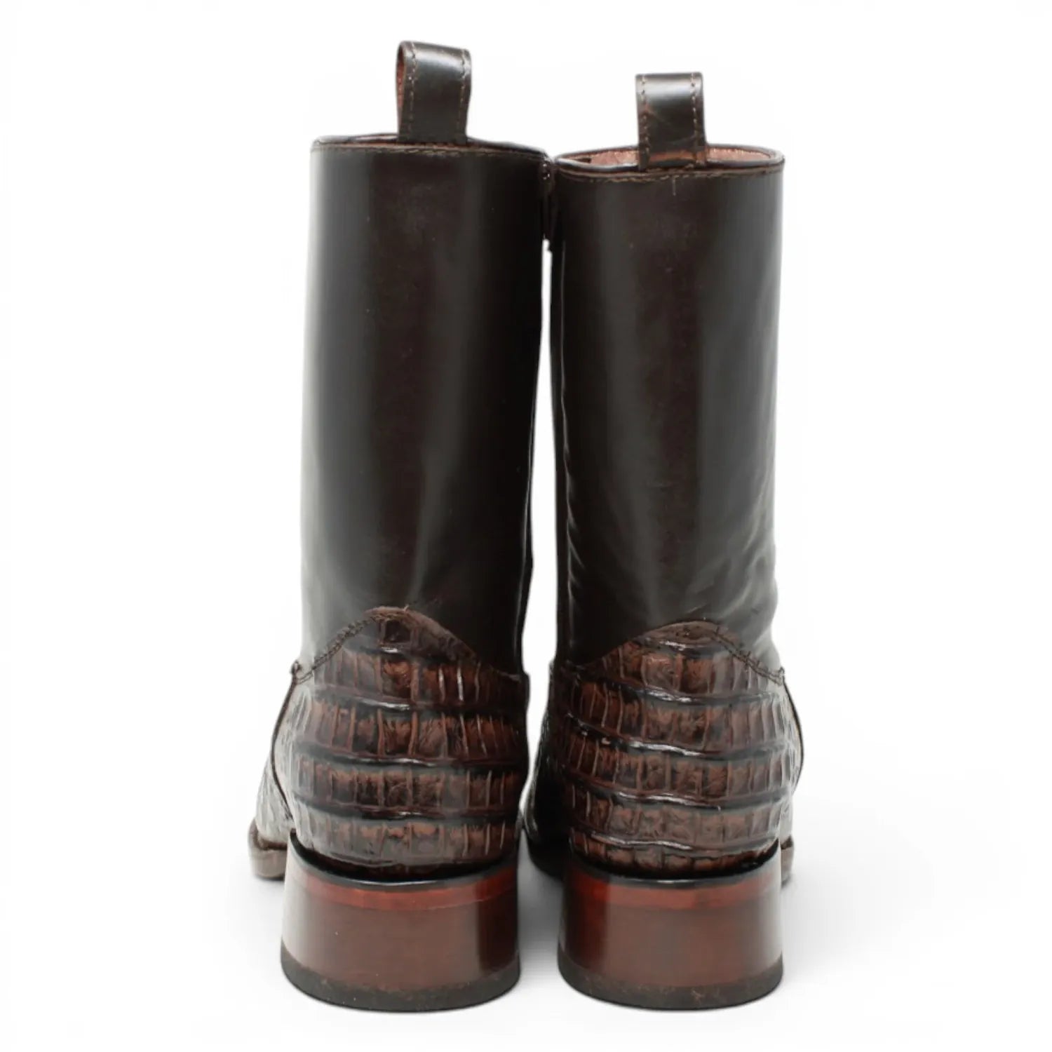 Quincy Boots Botines Quincy Men´s Caiman Belly Print Square Toe Dubai Short Boots with Zipper